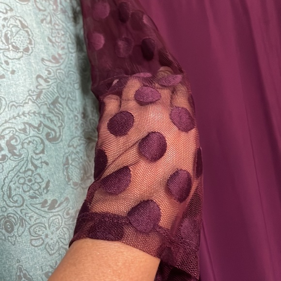 NINA LEONARD Maroon  Asymmetrical Dress Size L - Picture 3 of 9